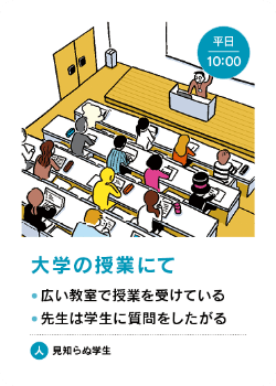 場面カード - 大学の授業にて